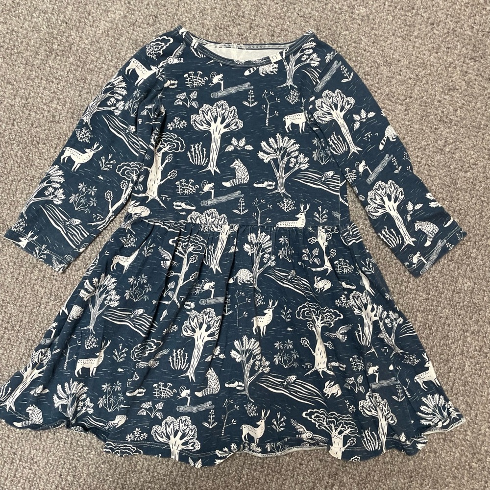 Winter Water Factory Blue forest animal Dress Size 6